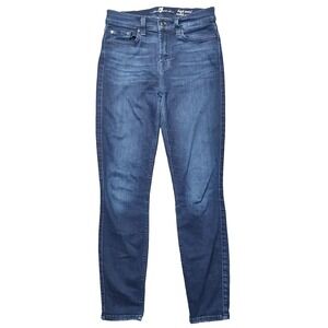 7 For All Mankind Gwenevere Women 26 High‎ Waist Ankle Stretch Denim Blue Jeans